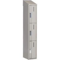 Concorde Heavy-Duty Lockers, 3 -tier, 12" x 18" x 78", Steel, Grey, Welded (Assembled) Superchem Industries