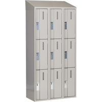 Concorde Heavy-Duty Lockers, 3 -tier, Bank of 3, 36" x 18" x 78", Steel, Grey, Welded (Assembled) Superchem Industries