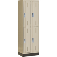 Concorde Heavy-Duty Lockers, 2 -tier, Bank of 2, 24" x 18" x 76", Steel, Beige, Welded (Assembled) Superchem Industries