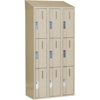 Concorde Heavy-Duty Lockers, 3 -tier, Bank of 3, 36" x 18" x 78", Steel, Beige, Welded (Assembled) Superchem Industries