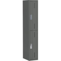 Concorde Heavy-Duty Lockers, 2 -tier, 12" x 18" x 72", Steel, Charcoal, Welded (Assembled) Superchem Industries