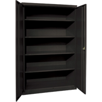 Deep Hi-Boy Storage Cabinet, Steel, 4 Shelves, 72" H x 36" W x 24" D, Black Superchem Industries