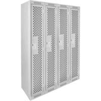 Casiers Clean Line, Bloc de 4, 48" x 12" x 72", Acier, Gris, Rivet (assembl&eacute;), Perfor&eacute; Superchem Industries