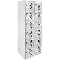 Clean Line Lockerettes, 6 -tier, Bank of 2, 18" x 72" x 12", Steel Superchem Industries