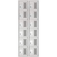 Clean Line Lockerettes, 6 -tier, Bank of 2, 18" x 72" x 12", Steel Superchem Industries