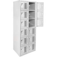 Clean Line Lockerettes, 6 -tier, Bank of 2, 18" x 72" x 12", Steel Superchem Industries