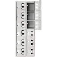 Clean Line Lockerettes, 6 -tier, Bank of 2, 18" x 72" x 12", Steel Superchem Industries