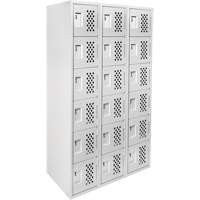 Clean Line Lockerettes, 6 -tier, Bank of 3, 18" x 72" x 12", Steel Superchem Industries