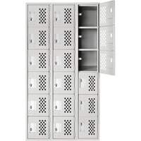 Clean Line Lockerettes, 6 -tier, Bank of 3, 18" x 72" x 12", Steel Superchem Industries