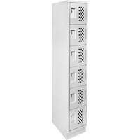 Assembled Lockerettes Clean Line Perforated Economy Lockers, 6 -tier, 18" x 72" x 12", Steel Superchem Industries
