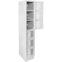 Assembled Lockerettes Clean Line Perforated Economy Lockers, 6 -tier, 18" x 72" x 12", Steel Superchem Industries