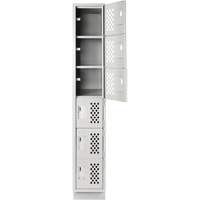 Assembled Lockerettes Clean Line Perforated Economy Lockers, 6 -tier, 18" x 72" x 12", Steel Superchem Industries