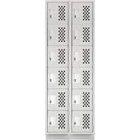 Assembled Lockerettes Clean Line Perforated Economy Lockers, 6 -tier, Bank of 2, 18" x 72" x 12", Steel Superchem Industries