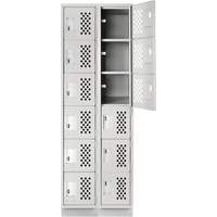 Assembled Lockerettes Clean Line Perforated Economy Lockers, 6 -tier, Bank of 2, 18" x 72" x 12", Steel Superchem Industries