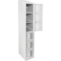 Assembled Lockerettes Clean Line Perforated Economy Lockers, 6 -tier, 18" x 72" x 12", Steel Superchem Industries
