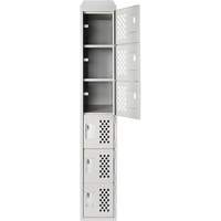 Assembled Lockerettes Clean Line Perforated Economy Lockers, 6 -tier, 18" x 72" x 12", Steel Superchem Industries