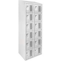 Clean-Line Perforated Lockerette, 6 -tier, Bank of 2, 15" x 72" x 12", Steel Superchem Industries