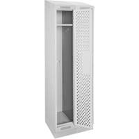 Clean Line Lockers, Bank of 2, 24" x 15" x 82", Steel, Grey, Rivet (Assembled), Perforated Superchem Industries