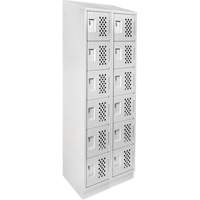 Clean-Line Perforated Lockerette, 6 -tier, Bank of 2, 15" x 72" x 12", Steel Superchem Industries