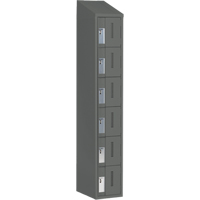 Concorde Heavy-Duty Lockers, 6 -tier, 12" x 18" x 78", Steel, Charcoal, Welded (Assembled) Superchem Industries