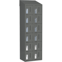 Concorde Heavy-Duty Lockers, 6 -tier, Bank of 2, 24" x 18" x 78", Steel, Charcoal, Welded (Assembled) Superchem Industries