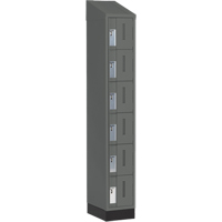 Concorde Heavy-Duty Lockers, 6 -tier, 12" x 18" x 82", Steel, Charcoal, Welded (Assembled) Superchem Industries