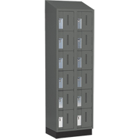 Concorde Heavy-Duty Lockers, 6 -tier, Bank of 2, 24" x 18" x 82", Steel, Charcoal, Welded (Assembled) Superchem Industries