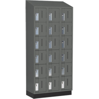 Concorde Heavy-Duty Lockers, 6 -tier, Bank of 3, 36" x 18" x 82", Steel, Charcoal, Welded (Assembled) Superchem Industries