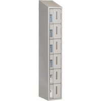 Concorde Heavy-Duty Lockers, 6 -tier, 12" x 18" x 78", Steel, Grey, Welded (Assembled) Superchem Industries