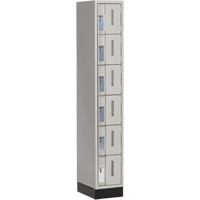 Concorde Heavy-Duty Lockers, 6 -tier, 12" x 18" x 76", Steel, Grey, Welded (Assembled) Superchem Industries