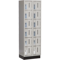 Concorde Heavy-Duty Lockers, 6 -tier, Bank of 2, 24" x 18" x 76", Steel, Grey, Welded (Assembled) Superchem Industries