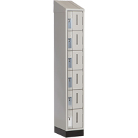 Concorde Heavy-Duty Lockers, 6 -tier, 12" x 18" x 82", Steel, Grey, Welded (Assembled) Superchem Industries