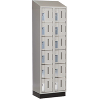 Concorde Heavy-Duty Lockers, 6 -tier, Bank of 2, 24" x 18" x 82", Steel, Grey, Welded (Assembled) Superchem Industries