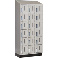 Concorde Heavy-Duty Lockers, 6 -tier, Bank of 3, 36" x 18" x 82", Steel, Grey, Welded (Assembled) Superchem Industries
