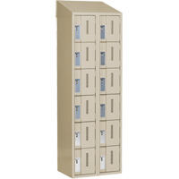 Concorde Heavy-Duty Lockers, 6 -tier, Bank of 2, 24" x 18" x 78", Steel, Beige, Welded (Assembled) Superchem Industries
