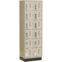 Concorde Heavy-Duty Lockers, 6 -tier, Bank of 2, 24" x 18" x 76", Steel, Beige, Welded (Assembled) Superchem Industries