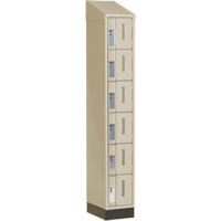 Concorde Heavy-Duty Lockers, 6 -tier, 12" x 18" x 82", Steel, Beige, Welded (Assembled) Superchem Industries