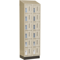 Concorde Heavy-Duty Lockers, 6 -tier, Bank of 2, 24" x 18" x 82", Steel, Beige, Welded (Assembled) Superchem Industries