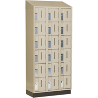 Concorde Heavy-Duty Lockers, 6 -tier, Bank of 3, 36" x 18" x 82", Steel, Beige, Welded (Assembled) Superchem Industries