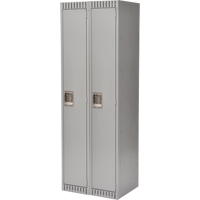 Lockers, Bank of 2, 24" x 18" x 72", Steel, Grey, Knocked Down Superchem Industries
