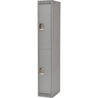 Lockers, 2 -tier, 12" x 18" x 72", Steel, Grey, Knocked Down Superchem Industries