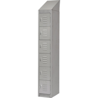 Lockers, 6 -tier, 12" x 18" x 82", Steel, Grey, Knocked Down Superchem Industries