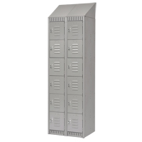 Lockers, 6 -tier, Bank of 2, 24" x 18" x 82", Steel, Grey, Knocked Down Superchem Industries