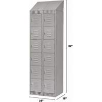 Lockers, 6 -tier, Bank of 2, 24" x 18" x 82", Steel, Grey, Knocked Down Superchem Industries