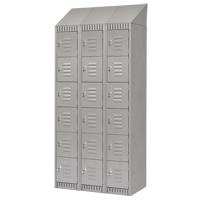 Lockers, 6 -tier, Bank of 3, 36" x 18" x 82", Steel, Grey, Knocked Down Superchem Industries