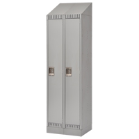 Lockers, Bank of 2, 24" x 18" x 86", Steel, Grey, Knocked Down Superchem Industries
