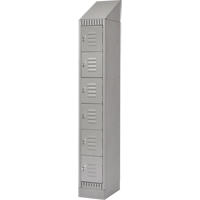 Lockers, 6 -tier, 12" x 18" x 86", Steel, Grey, Knocked Down Superchem Industries
