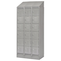 Lockers, 6 -tier, Bank of 3, 36" x 18" x 86", Steel, Grey, Knocked Down Superchem Industries