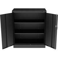 Standard Counter-High Cabinet, Steel, 2 Shelves, 42" H x 36" W x 18" D, Black Superchem Industries