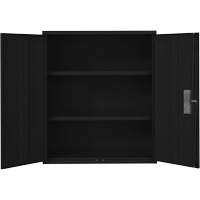 Lo-Boy Storage Cabinet, Steel, 2 Shelves, 42" H x 36" W x 18" D, Black Superchem Industries